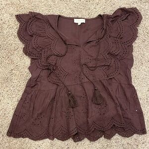 Jennifer and Grace Women’s Size Large Brown Blouse